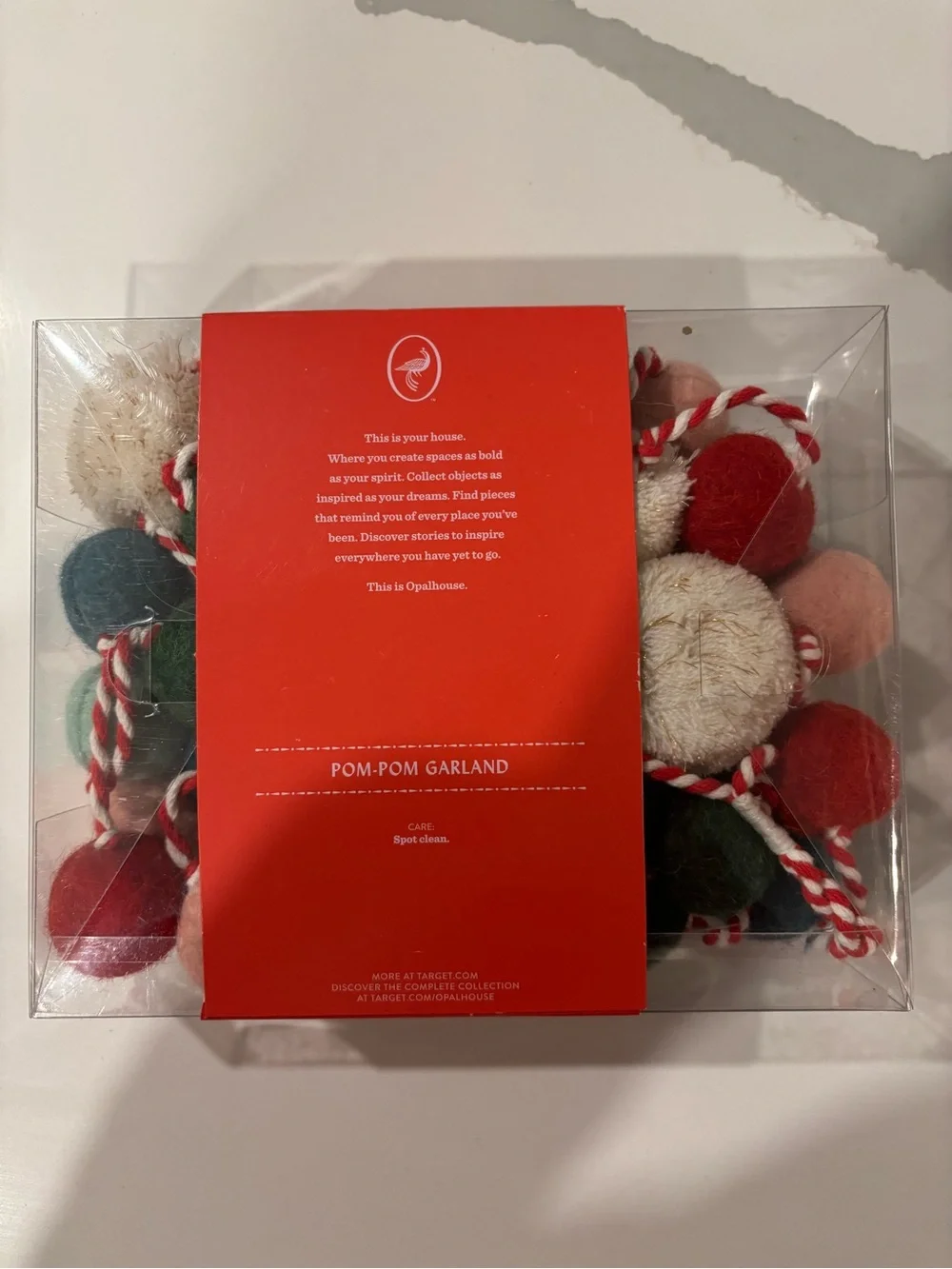 Opalhouse 3 Pc. Red, Green, Cream, Pink, Blue Pom-Pom Garland… Ea. Box 6Ft.